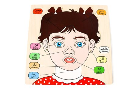 لوحة خشبية للحواس شكل بنت