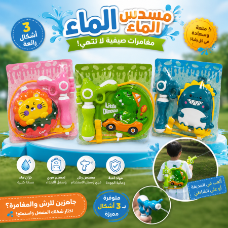 حقيبة مسدس الماء للأطفال