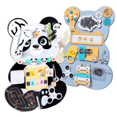 🐼 لوحة الأنشطة الخشبية مونتيسوري