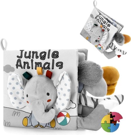 كتاب قماش Jungle Animals للأطفال 🐘🌴