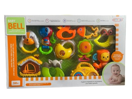 طقم خراخيش  مع عضاضة BABY BELL 💛