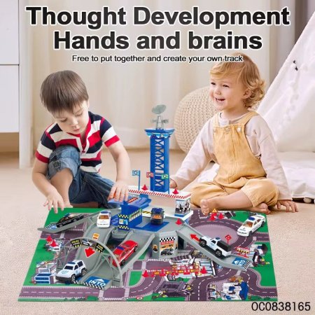 موقف سيارات الشرطة مع فرشة