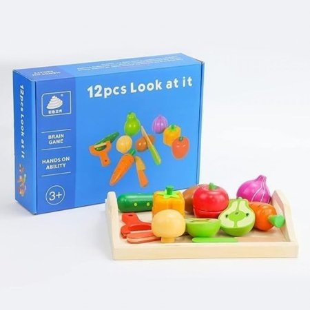 لعبة تقطيع الفواكة والخضروات الخشبية