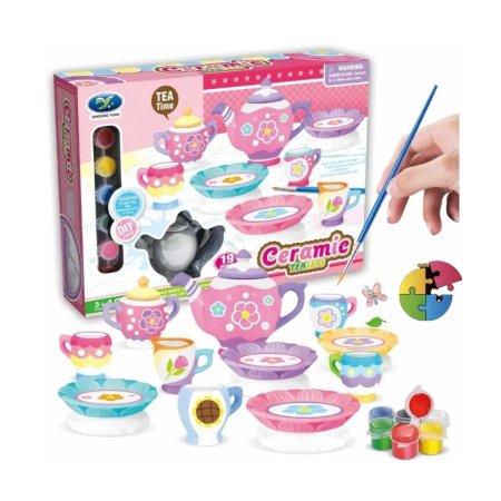 طقم شاي سيراميك للتلوين