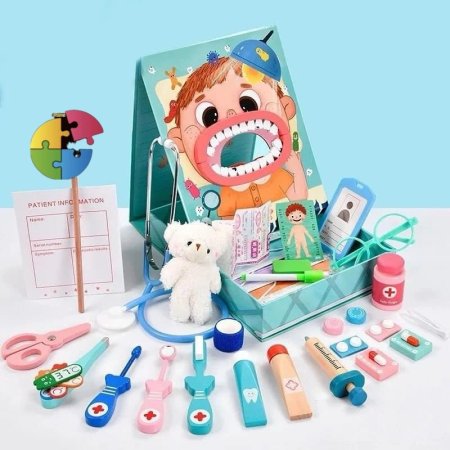لعبة دكتور الأسنان الخشبية